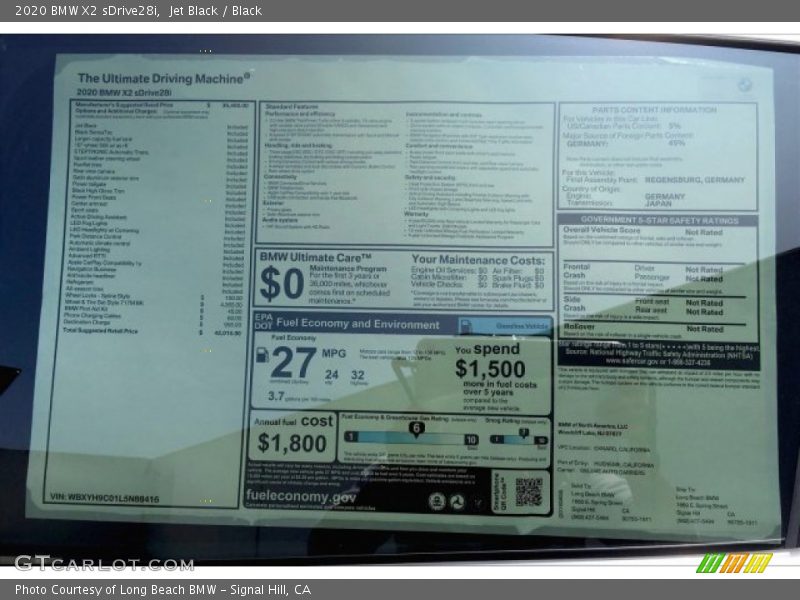 Jet Black / Black 2020 BMW X2 sDrive28i