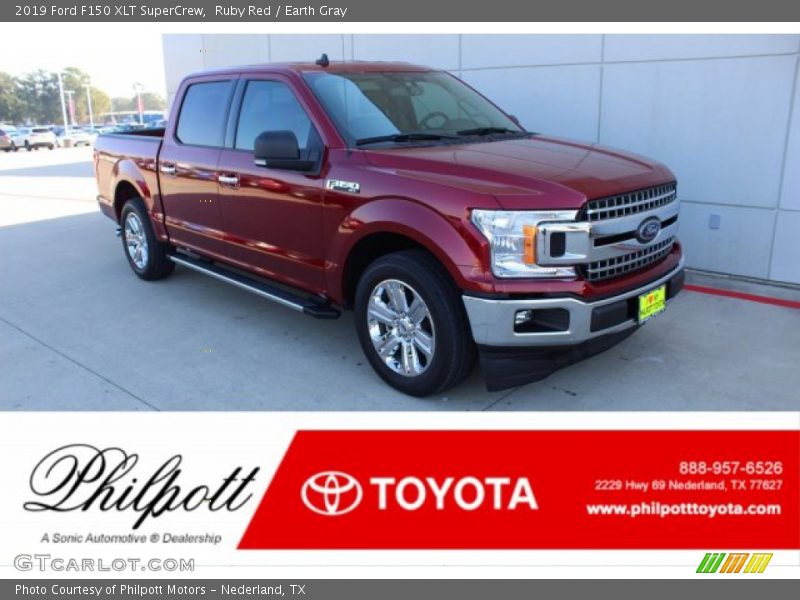 Ruby Red / Earth Gray 2019 Ford F150 XLT SuperCrew