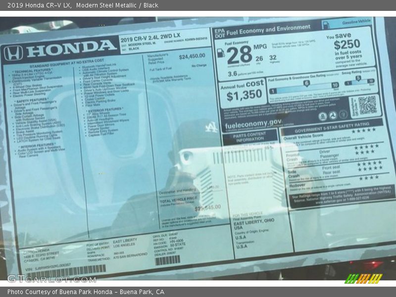  2019 CR-V LX Window Sticker