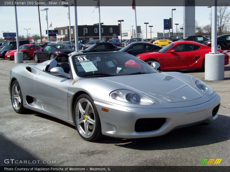 Silver / Blue 2001 Ferrari 360 Spider