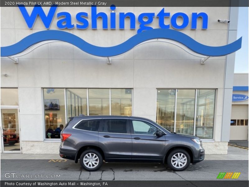 Modern Steel Metallic / Gray 2020 Honda Pilot LX AWD