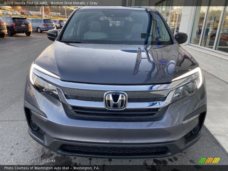 Modern Steel Metallic / Gray 2020 Honda Pilot LX AWD