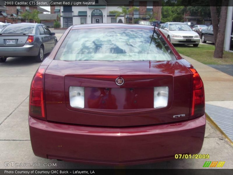 Garnet Red / Light Neutral 2003 Cadillac CTS Sedan