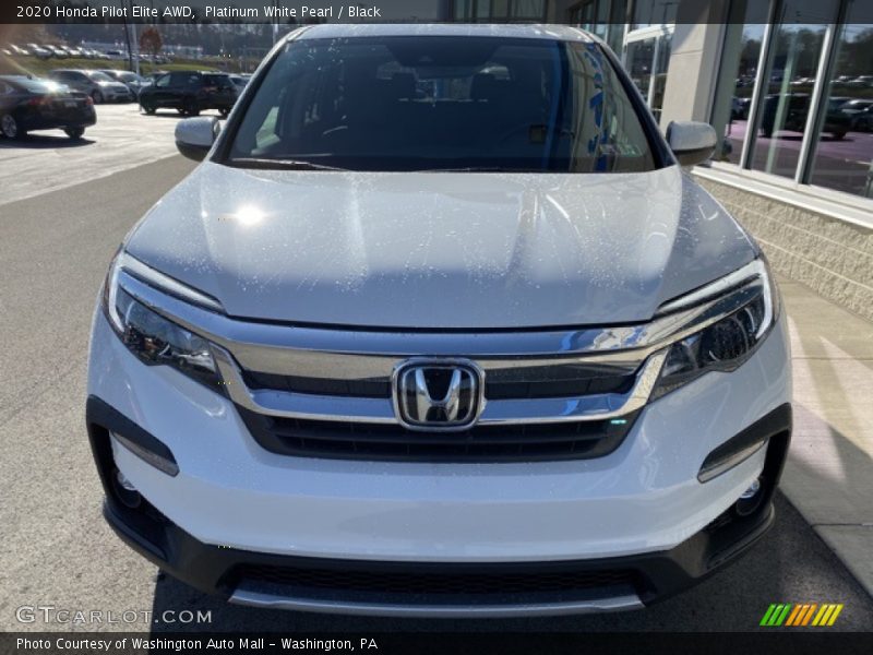 Platinum White Pearl / Black 2020 Honda Pilot Elite AWD