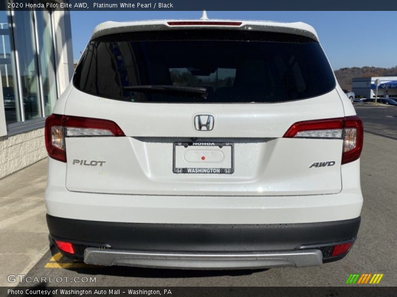 Platinum White Pearl / Black 2020 Honda Pilot Elite AWD