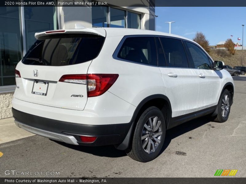 Platinum White Pearl / Black 2020 Honda Pilot Elite AWD