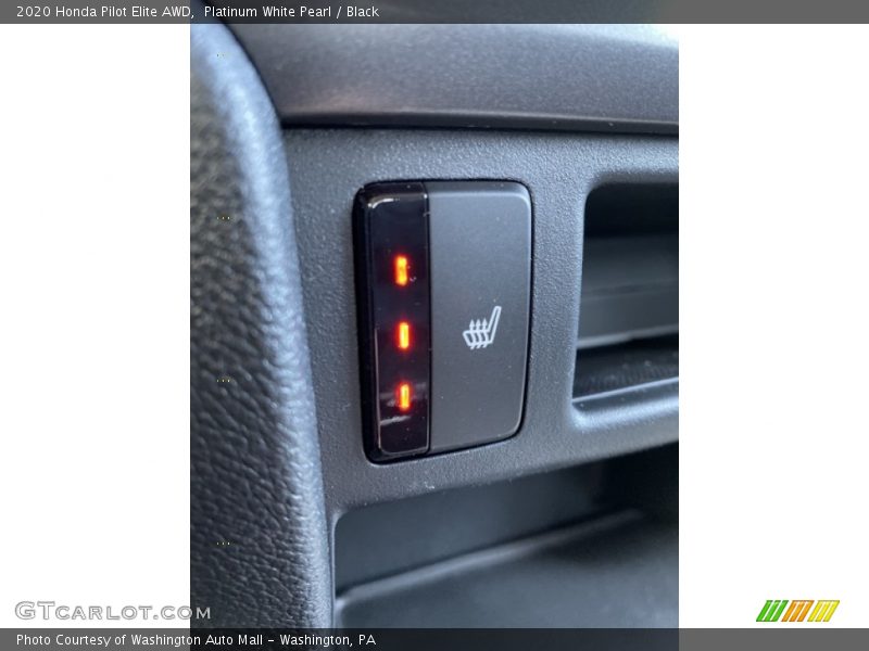 Platinum White Pearl / Black 2020 Honda Pilot Elite AWD