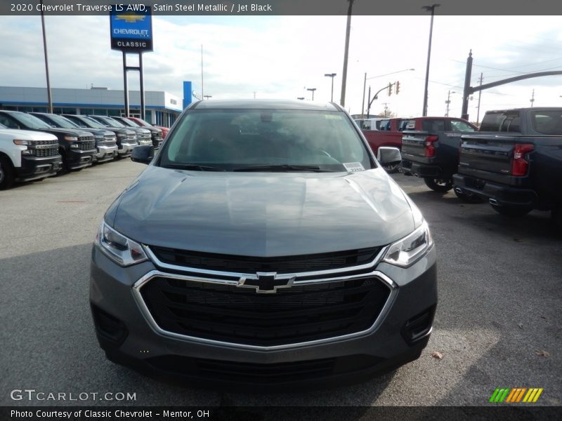 Satin Steel Metallic / Jet Black 2020 Chevrolet Traverse LS AWD