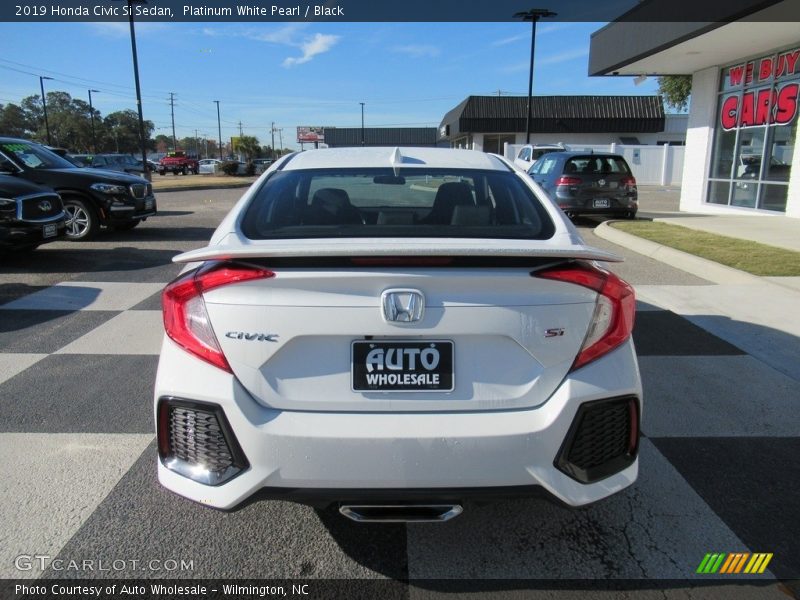 Platinum White Pearl / Black 2019 Honda Civic Si Sedan