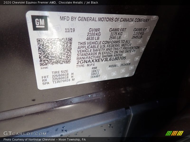 Chocolate Metallic / Jet Black 2020 Chevrolet Equinox Premier AWD