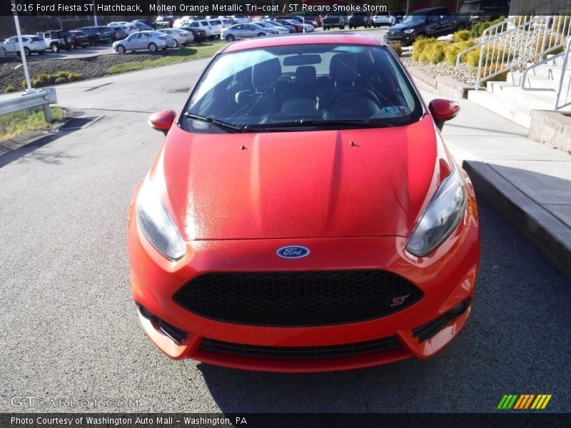 Molten Orange Metallic Tri-coat / ST Recaro Smoke Storm 2016 Ford Fiesta ST Hatchback