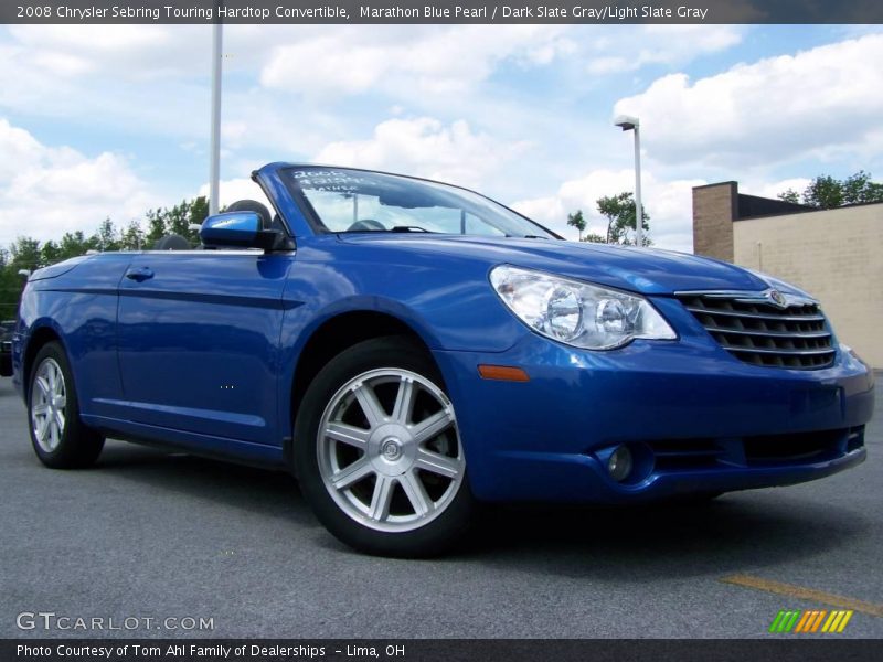 Marathon Blue Pearl / Dark Slate Gray/Light Slate Gray 2008 Chrysler Sebring Touring Hardtop Convertible