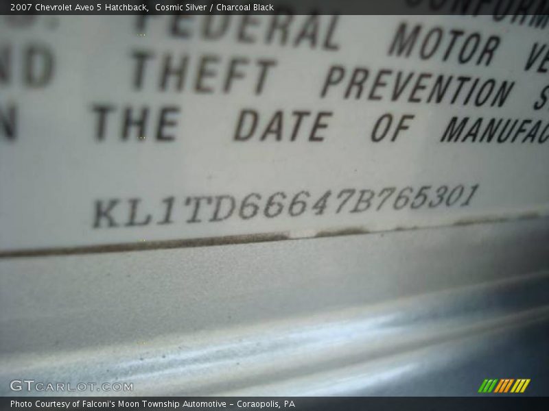 Cosmic Silver / Charcoal Black 2007 Chevrolet Aveo 5 Hatchback