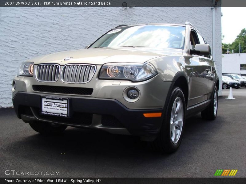Platinum Bronze Metallic / Sand Beige 2007 BMW X3 3.0si