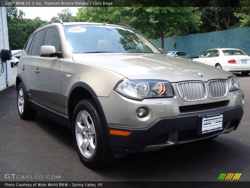 Platinum Bronze Metallic / Sand Beige 2007 BMW X3 3.0si