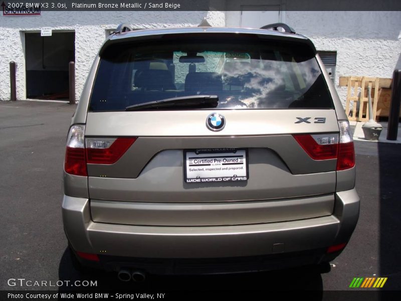 Platinum Bronze Metallic / Sand Beige 2007 BMW X3 3.0si