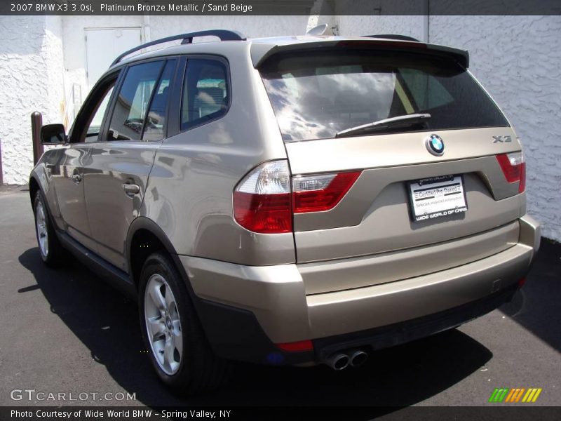 Platinum Bronze Metallic / Sand Beige 2007 BMW X3 3.0si