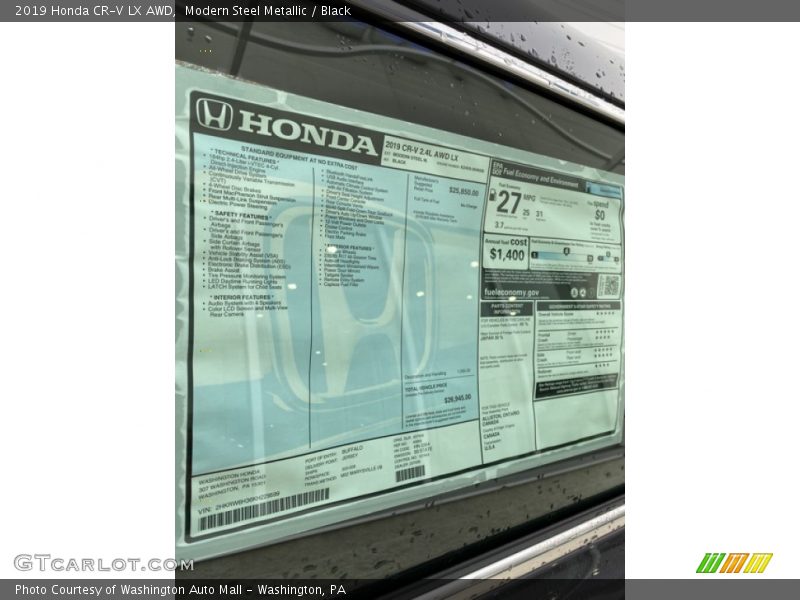 Modern Steel Metallic / Black 2019 Honda CR-V LX AWD