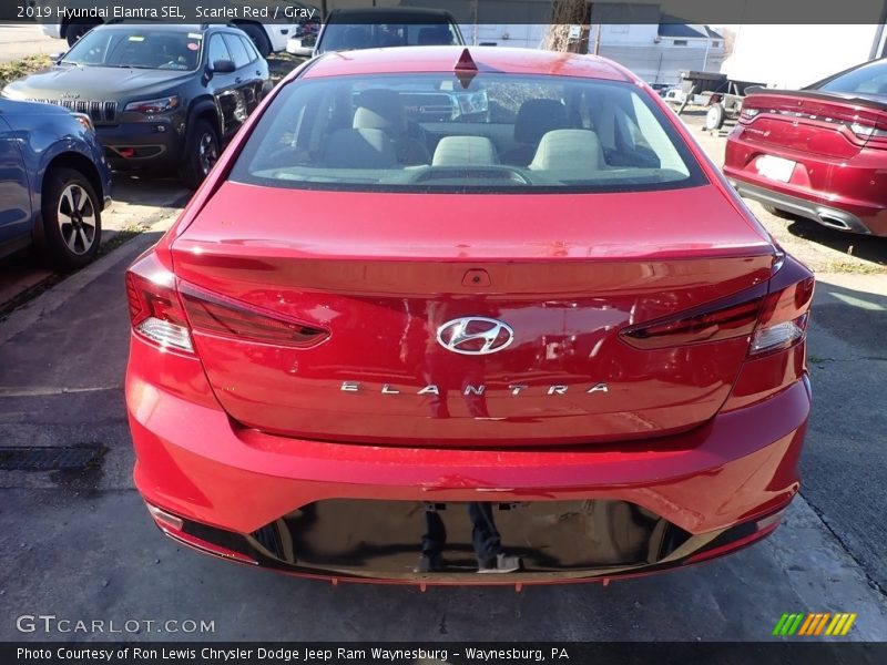 Scarlet Red / Gray 2019 Hyundai Elantra SEL