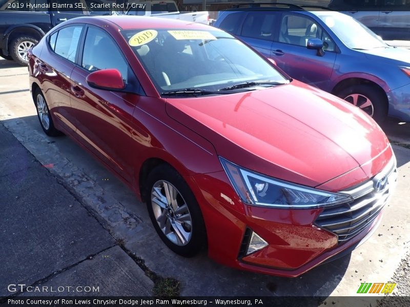 Scarlet Red / Gray 2019 Hyundai Elantra SEL