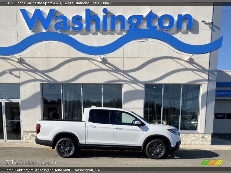 White Diamond Pearl / Black 2019 Honda Ridgeline Sport AWD