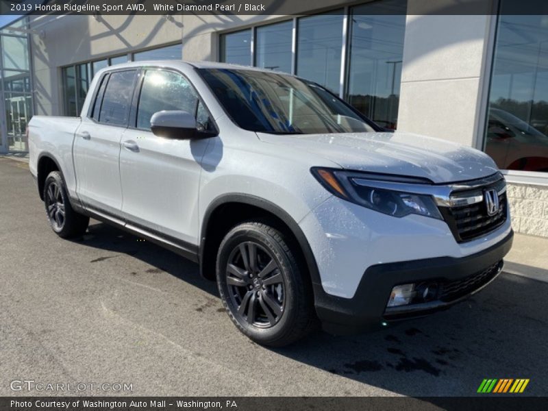 White Diamond Pearl / Black 2019 Honda Ridgeline Sport AWD