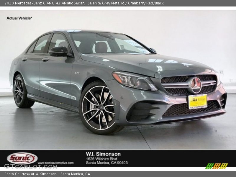 Selenite Grey Metallic / Cranberry Red/Black 2020 Mercedes-Benz C AMG 43 4Matic Sedan