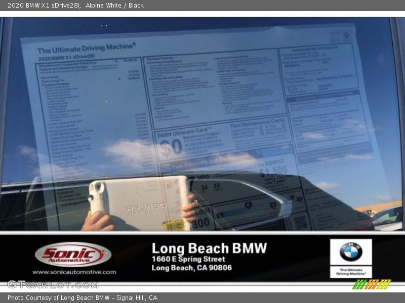 Alpine White / Black 2020 BMW X1 sDrive28i
