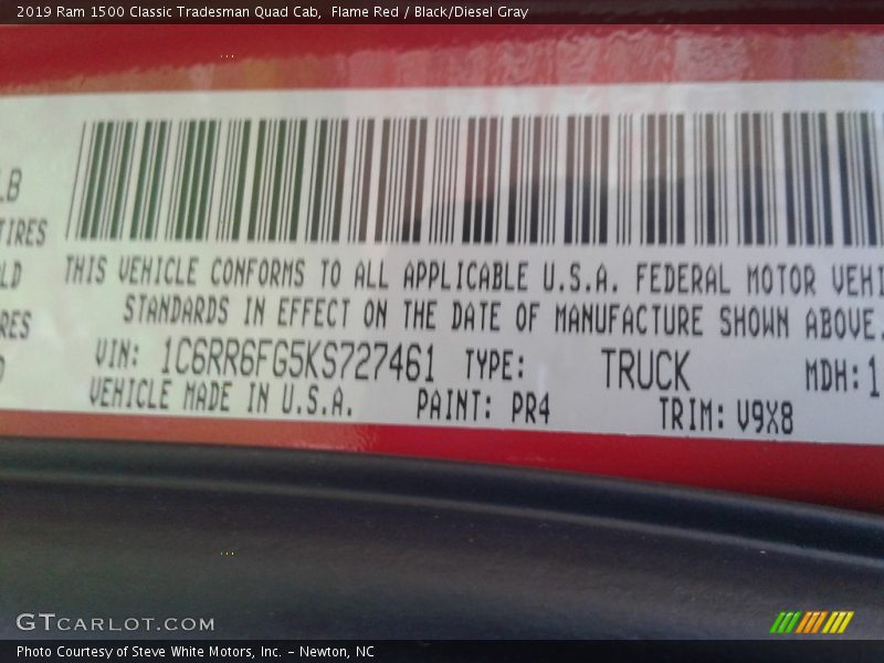 Flame Red / Black/Diesel Gray 2019 Ram 1500 Classic Tradesman Quad Cab