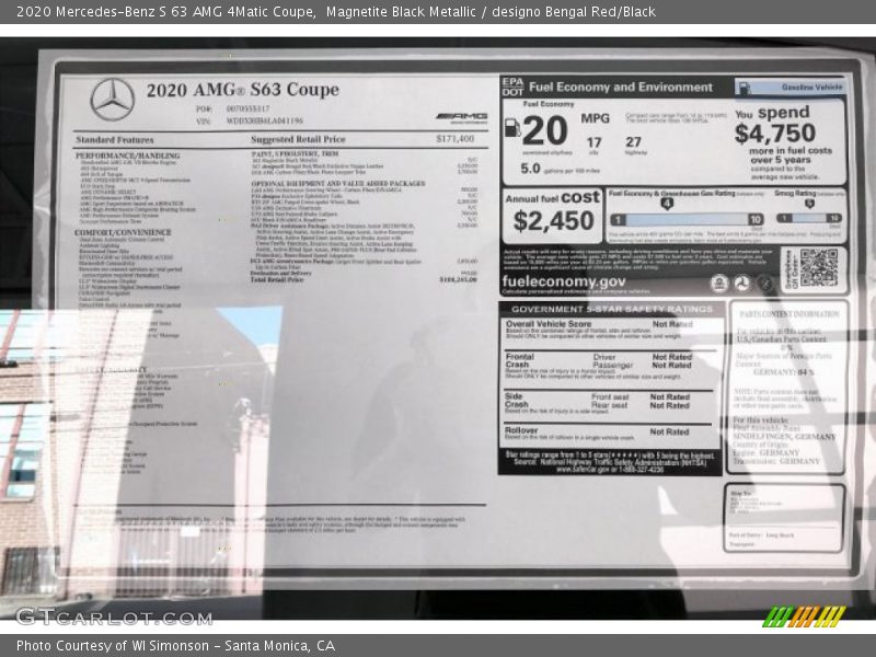 Magnetite Black Metallic / designo Bengal Red/Black 2020 Mercedes-Benz S 63 AMG 4Matic Coupe