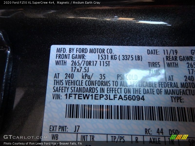 Magnetic / Medium Earth Gray 2020 Ford F150 XL SuperCrew 4x4