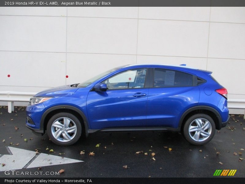Aegean Blue Metallic / Black 2019 Honda HR-V EX-L AWD