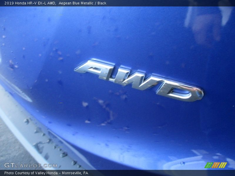 Aegean Blue Metallic / Black 2019 Honda HR-V EX-L AWD
