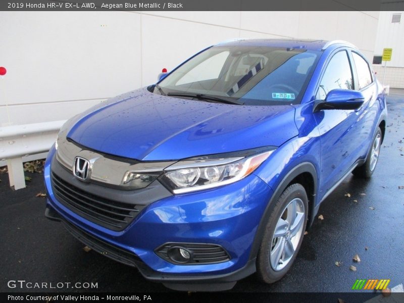 Aegean Blue Metallic / Black 2019 Honda HR-V EX-L AWD
