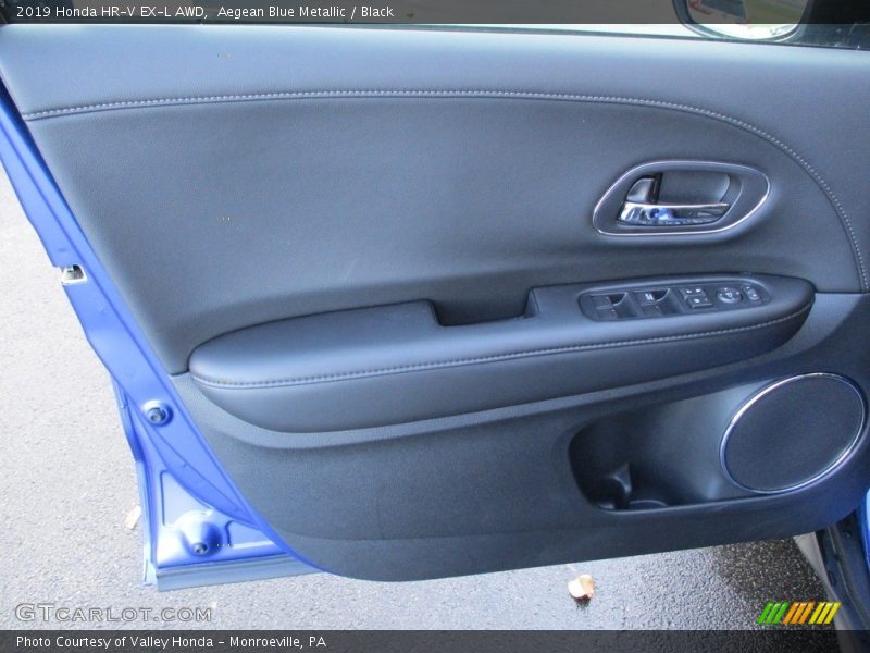 Aegean Blue Metallic / Black 2019 Honda HR-V EX-L AWD
