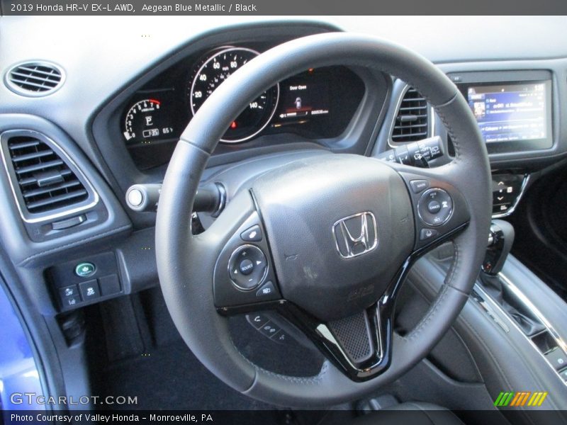 Aegean Blue Metallic / Black 2019 Honda HR-V EX-L AWD