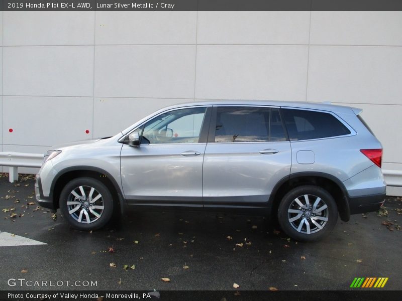 Lunar Silver Metallic / Gray 2019 Honda Pilot EX-L AWD