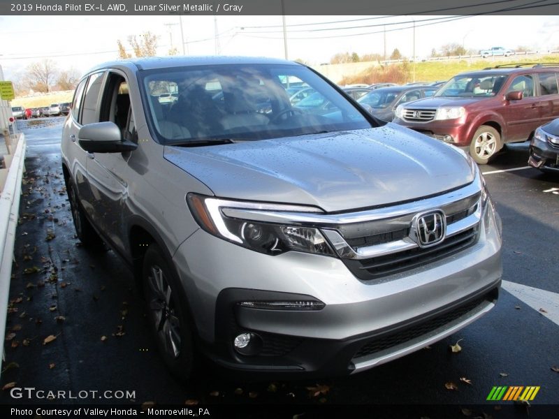 Lunar Silver Metallic / Gray 2019 Honda Pilot EX-L AWD