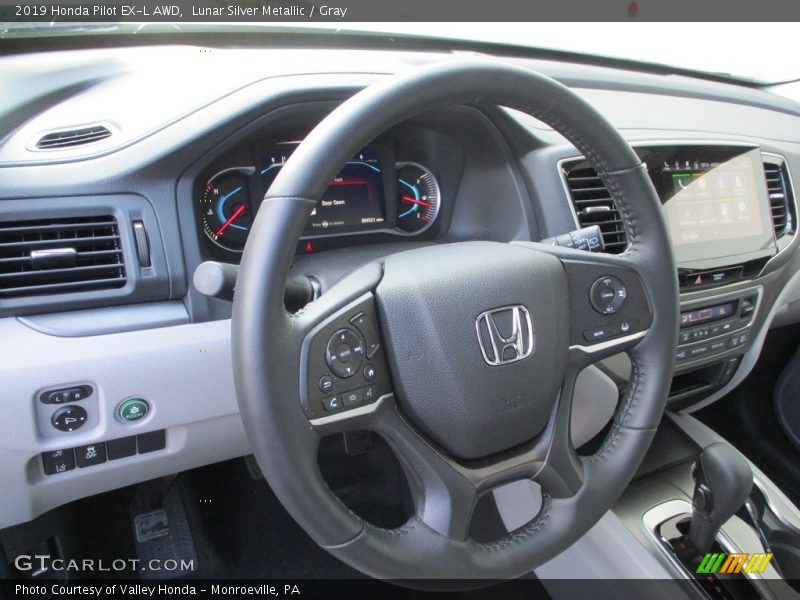 Lunar Silver Metallic / Gray 2019 Honda Pilot EX-L AWD