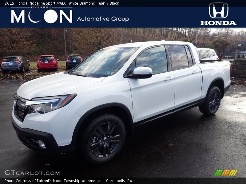 White Diamond Pearl / Black 2019 Honda Ridgeline Sport AWD