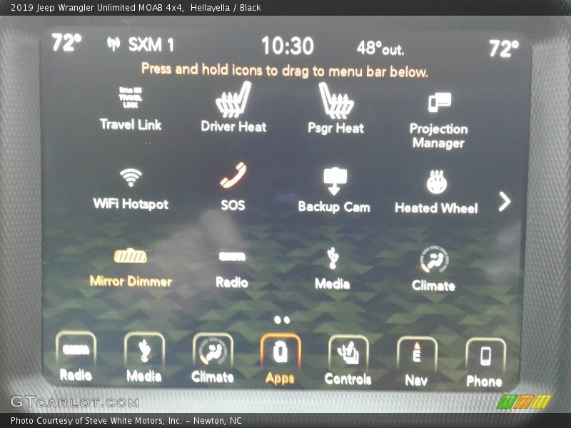 Controls of 2019 Wrangler Unlimited MOAB 4x4