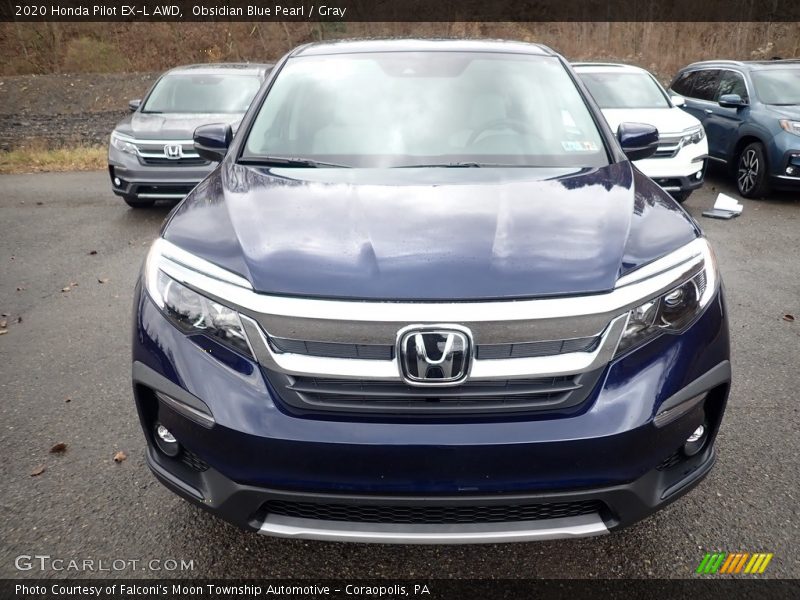 Obsidian Blue Pearl / Gray 2020 Honda Pilot EX-L AWD