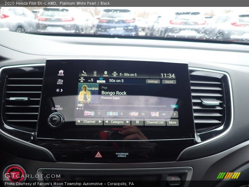 Platinum White Pearl / Black 2020 Honda Pilot EX-L AWD