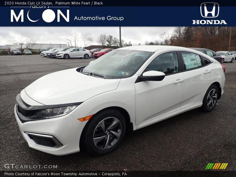 Platinum White Pearl / Black 2020 Honda Civic LX Sedan