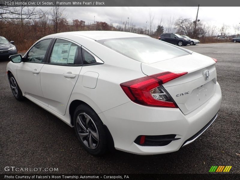 Platinum White Pearl / Black 2020 Honda Civic LX Sedan
