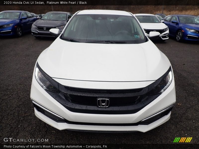 Platinum White Pearl / Black 2020 Honda Civic LX Sedan