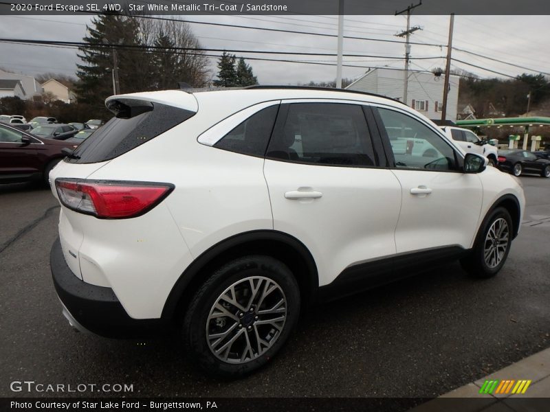 Star White Metallic Tri-Coat / Sandstone 2020 Ford Escape SEL 4WD