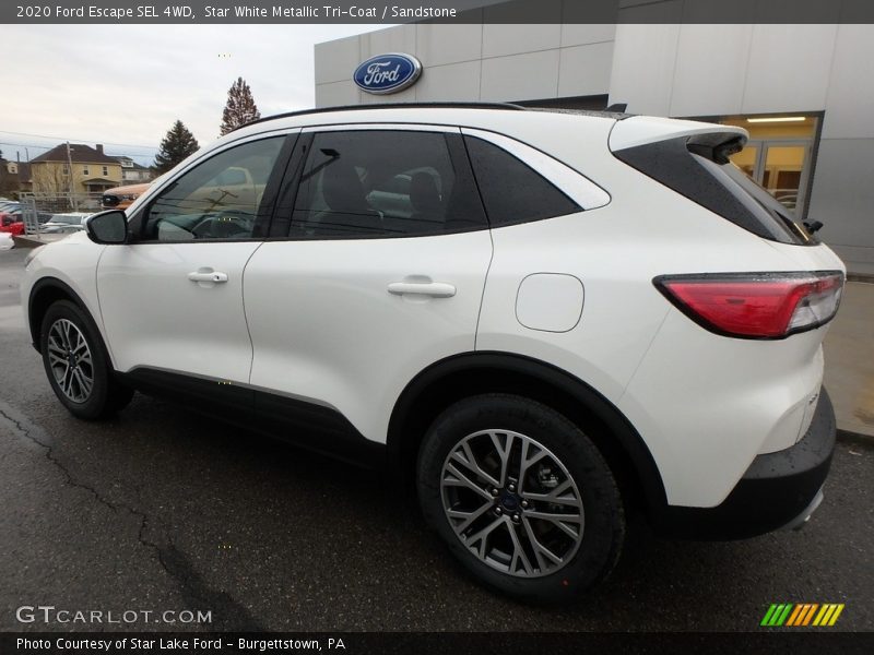 Star White Metallic Tri-Coat / Sandstone 2020 Ford Escape SEL 4WD