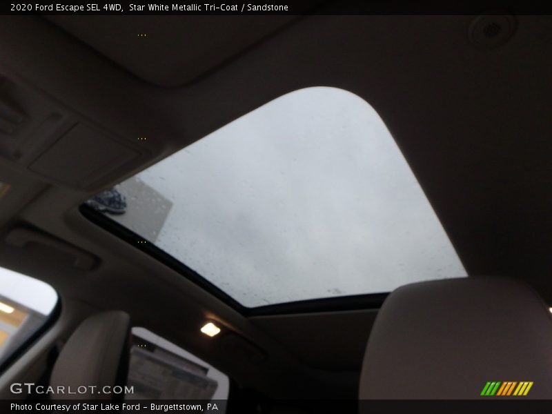 Star White Metallic Tri-Coat / Sandstone 2020 Ford Escape SEL 4WD