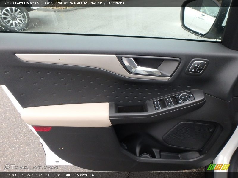 Star White Metallic Tri-Coat / Sandstone 2020 Ford Escape SEL 4WD